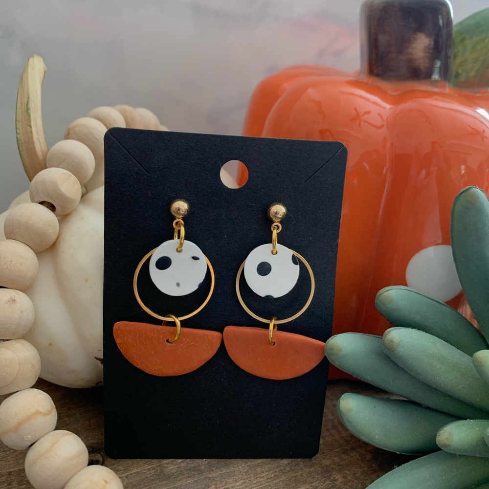 PolyClay- Retro Fall Dangle Earrings - Picture 3 of 4